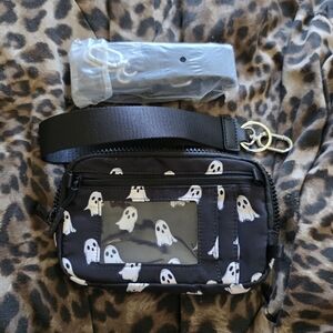 Black Ghost Print Crossbody Bag